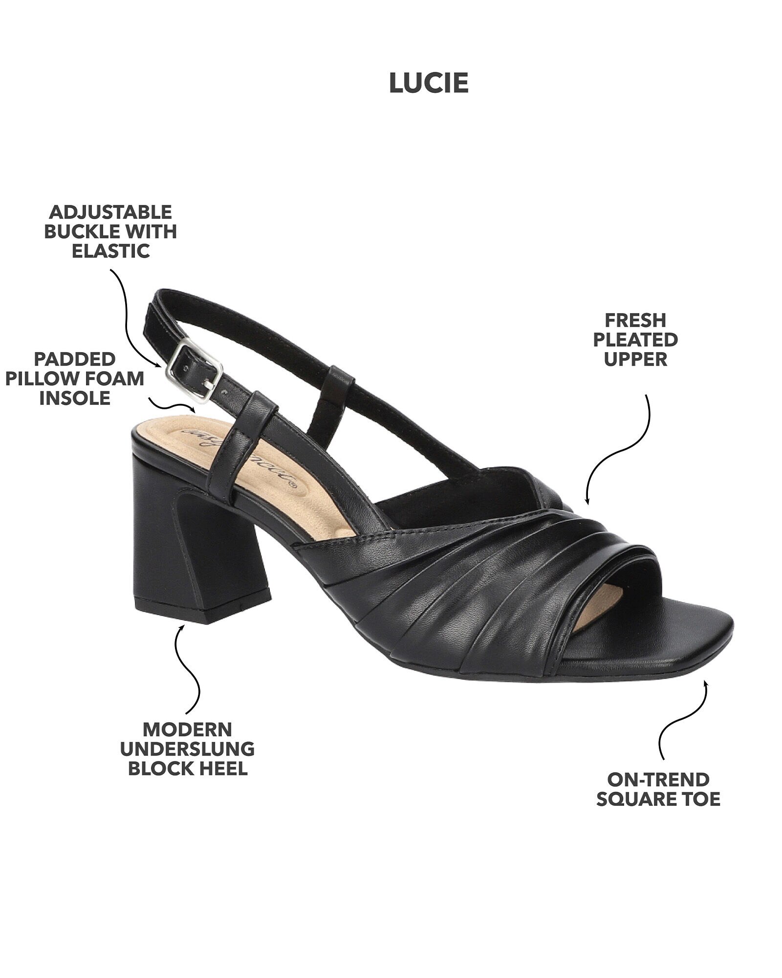 Easy Street® Lucie Square Toe Sandals