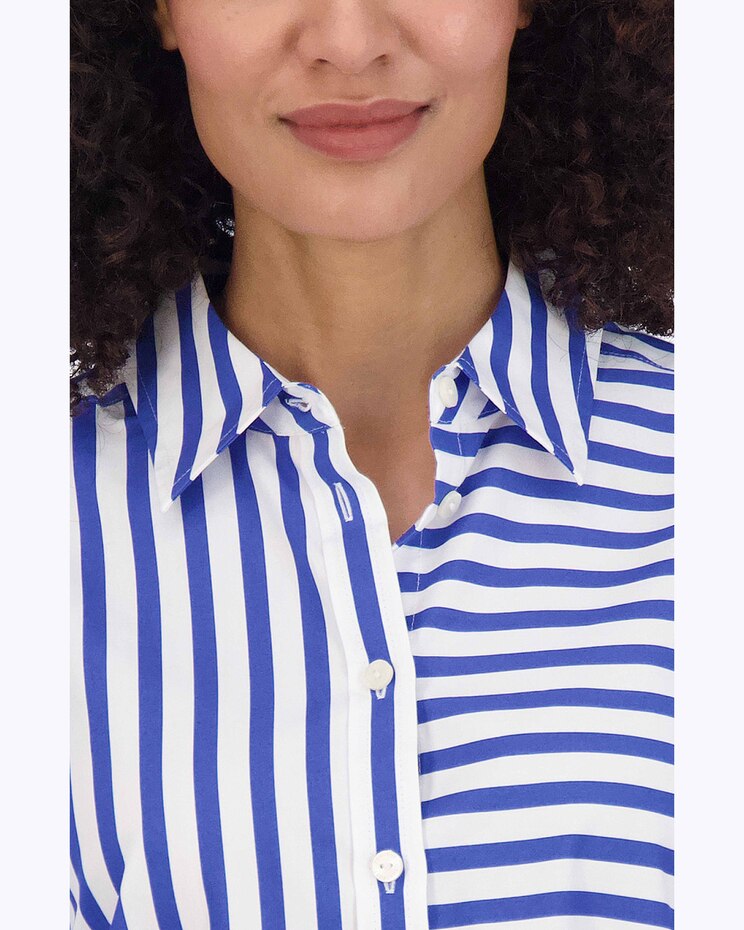 Meghan No Iron Gingham Stripe Combo Shirt image number 4