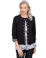 Alfred Dunner® World Traveler Ponte Jacket With Animal Trim thumbnail number 1