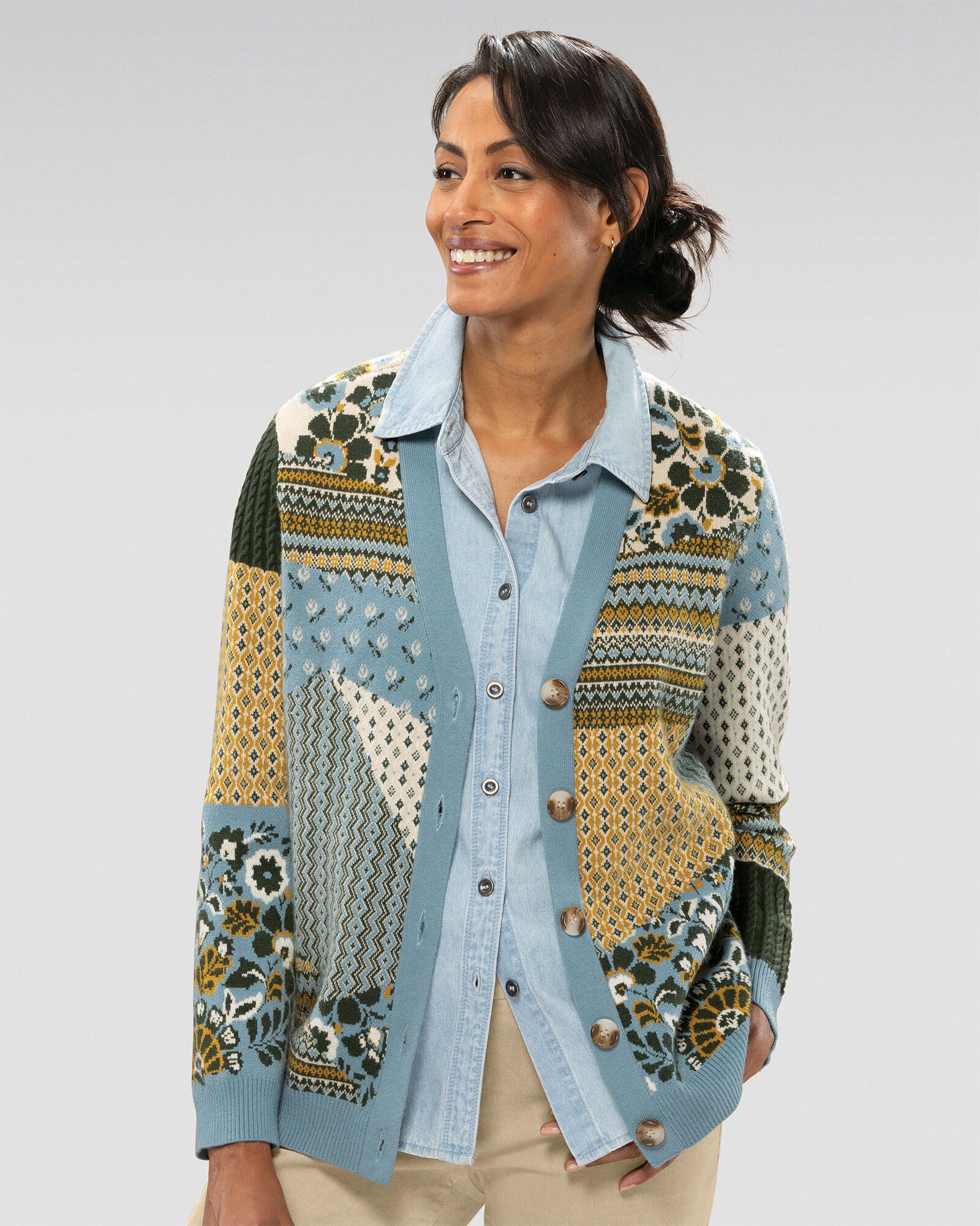 leinwande Mama's Patchwork Cardigan ブラウン