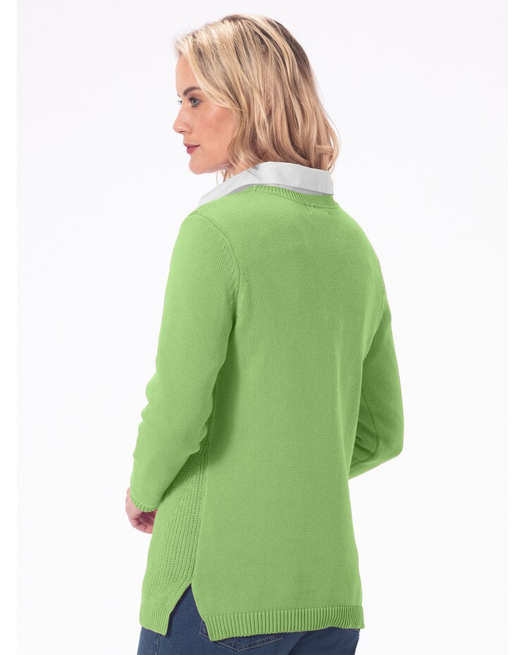 Leaf Cable-Front Cotton-Blend Sweater image number 2