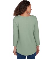 Ruby Rd® Paisley Patch Knit Trim Solid Top thumbnail number 2