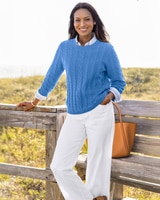 Bayside Cotton Mixed-Cable Pullover thumbnail number 2
