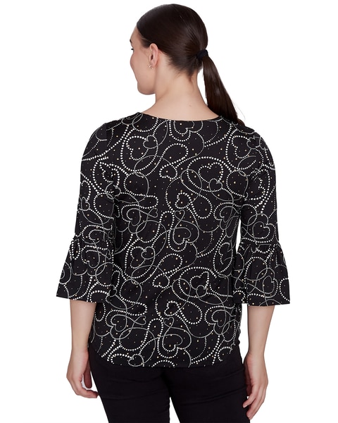 Ruby Rd® Berry Glam Knit Hearts Dew Top