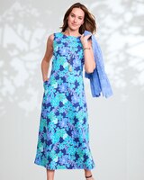 Boardwalk Knit Floral Print Sleeveless Dress  thumbnail number 1
