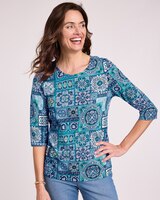 Three-Quarter Sleeve Patchwork Tee thumbnail number 2