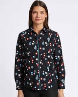 Foxcroft Charlie Multicolor Dot With Border Shirt thumbnail number 1