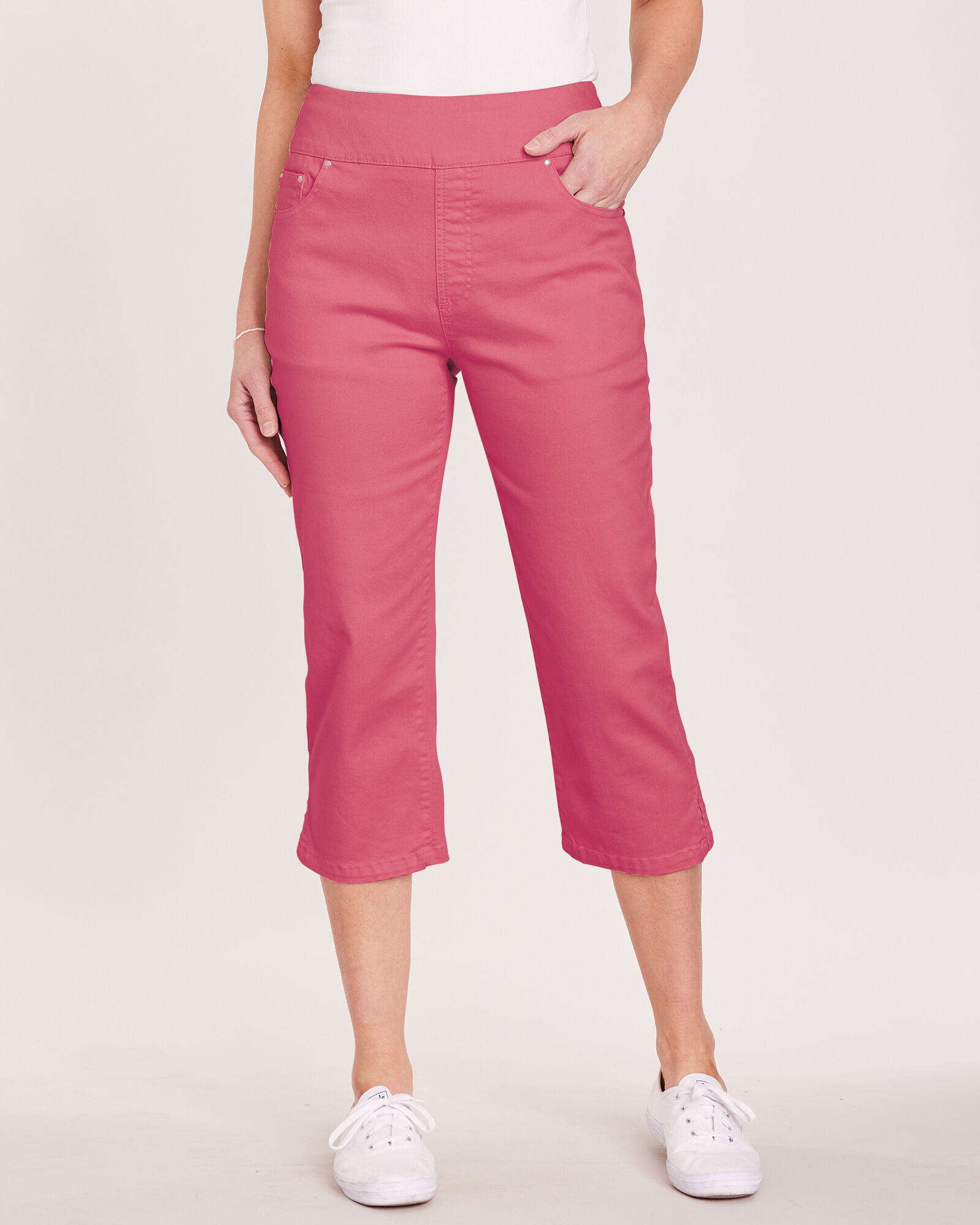 Elastic waist capris deals