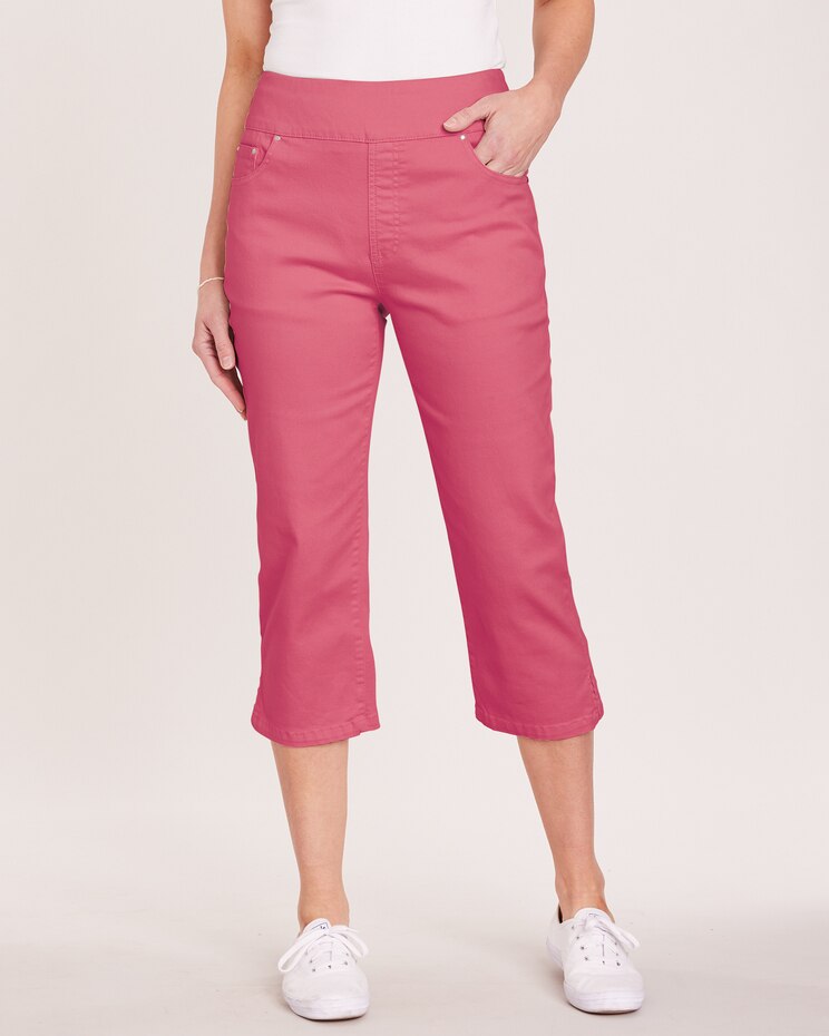 DenimEase Flat-Waist Capris image number 1