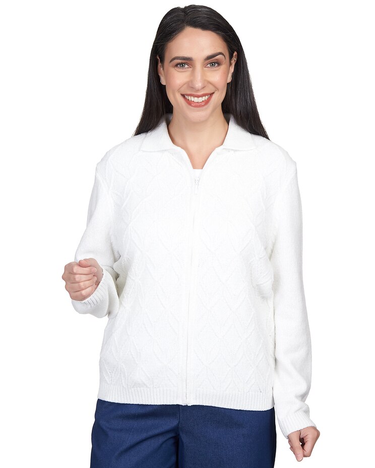 Alfred Dunner® Classics Classic Zip Up Front Cardigan image number 1