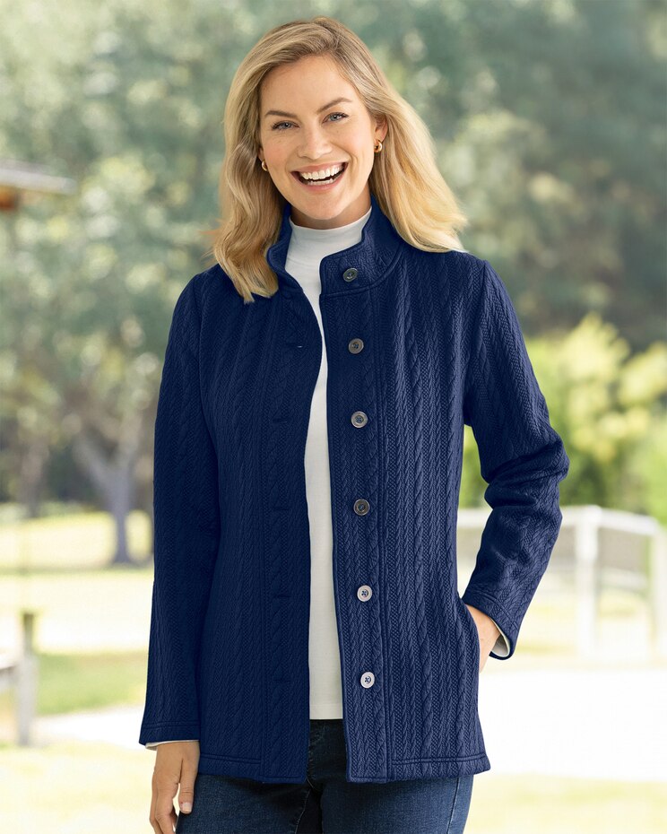 Cabled Knit Jacket image number 1