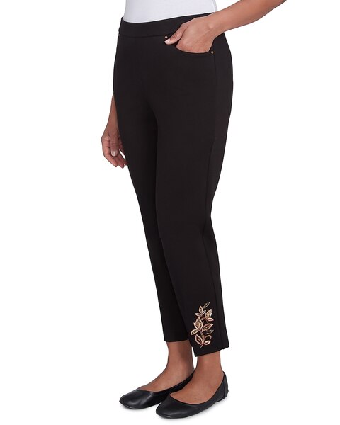 Alfred Dunner® Rue Rivoli Embroidered Leaf Medium Length Pant