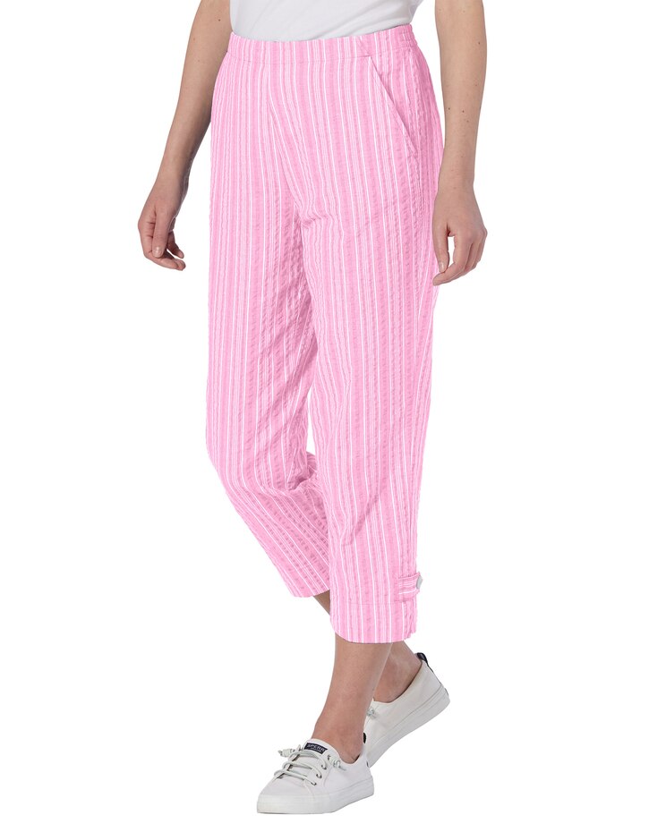 Seersucker Stripe Cropped Pants image number 1