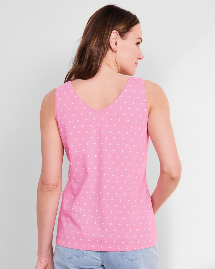 Prima™ Cotton Two-Way Dot-Print Tank  image number 2