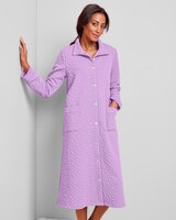 Textured Floral Snap-Front Robe thumbnail number 1