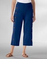 Sahara Side-Button Knit Capris thumbnail number 1