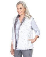 Alfred Dunner® Point Of View Reversible Collared Fur Vest thumbnail number 3
