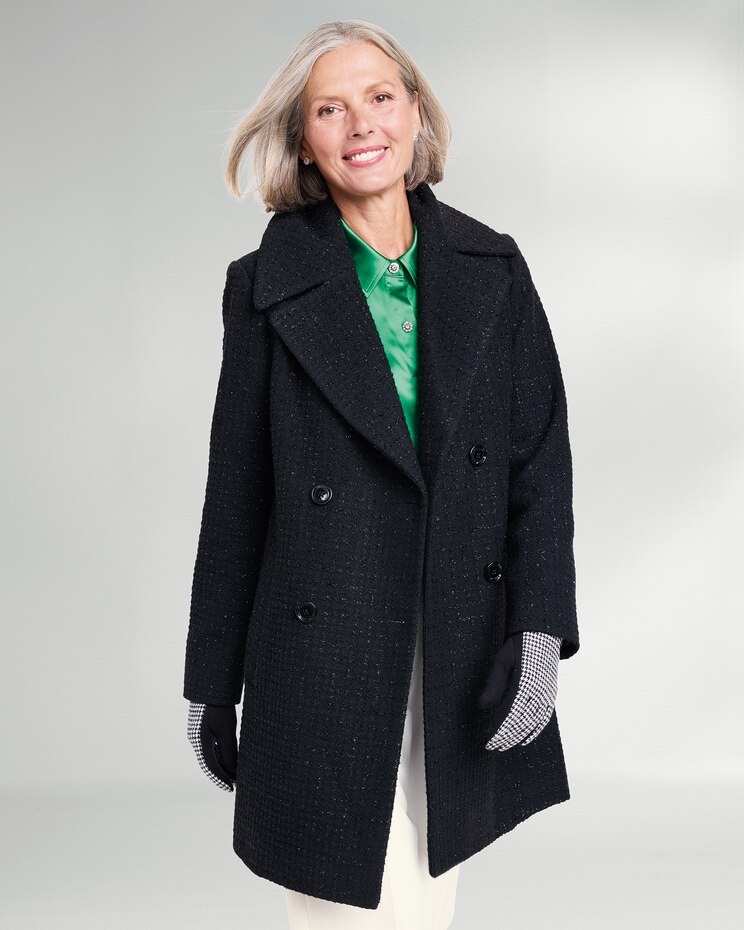 Anne Klein® Sparkle Wool Coat image number 1
