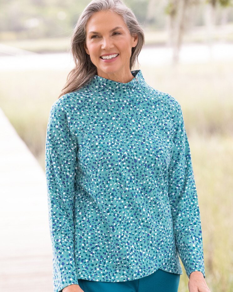 Everyday Knit Tulip-Hem Mockneck Top image number 1