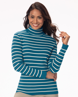 Striped Ribbed Cotton Turtleneck Sweater thumbnail number 1
