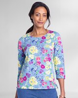 Prima™ Cotton Botanical Jewelneck Tee thumbnail number 1