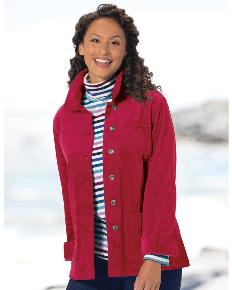 Stretch Wide-Wale Corduroy Shirt Jacket image number 1