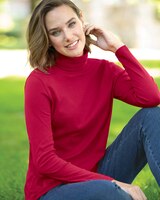 Essential Cotton Long-Sleeve Solid Turtleneck thumbnail number 1