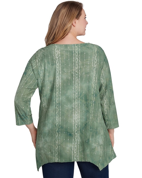 Ruby Rd® Paisley Patch Knit Sequin Top Shark