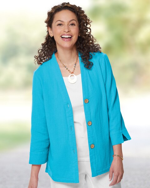 Nantucket Textured-Cotton Relaxed Jacket