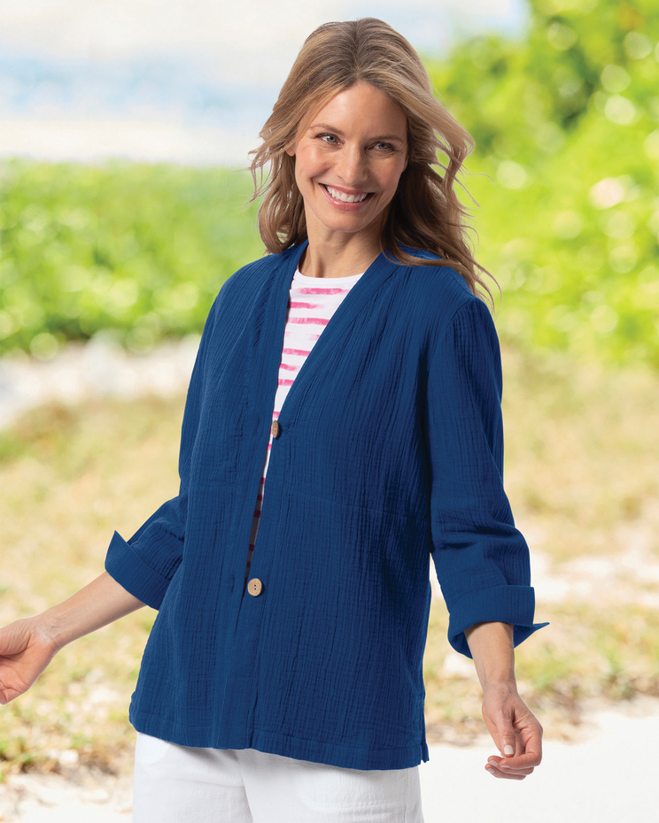 Nantucket Textured-Cotton Relaxed Jacket image number 1