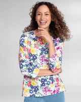 Prima™ Cotton Botanical Jewelneck Tee thumbnail number 1