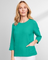 Nantucket Textured-Cotton Patch-Pocket Popover thumbnail number 1