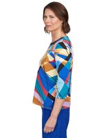 Alfred Dunner® Double Strap Crew Neck Abstract Top thumbnail number 4