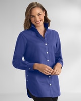 Foxcroft® Non-Iron Side-Button Tunic thumbnail number 1