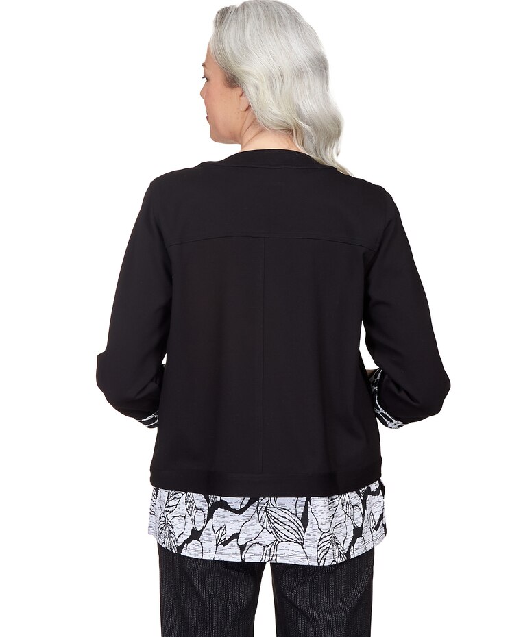 Alfred Dunner® World Traveler Ponte Jacket With Animal Trim image number 2