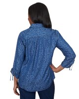 Alfred Dunner® Autumn Weekend Animal Print Tie Sleeve Button Up Top thumbnail number 2