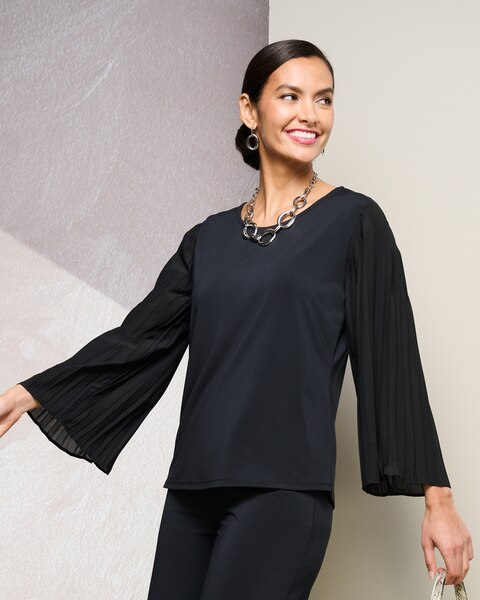 JetSet Pleated Sleeves Blouse