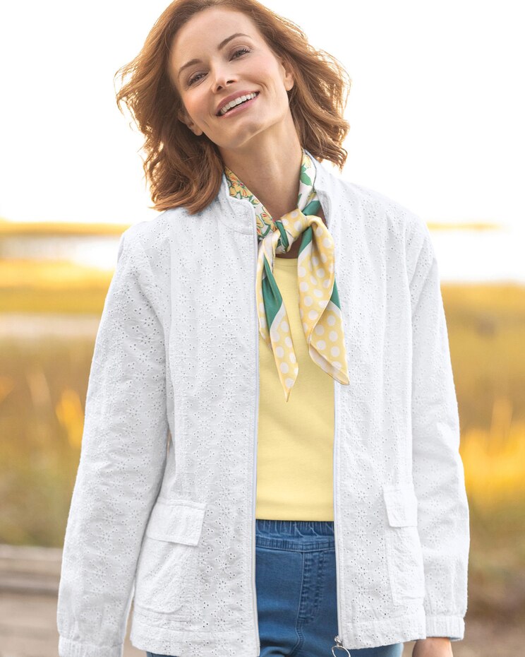 Eyelet Zip Front Jacket image number 1