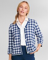 Bayside Cotton Gingham Check Cardigan  thumbnail number 1