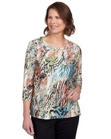 Alfred Dunner® Abstract Tiger Stripe Top thumbnail number 1