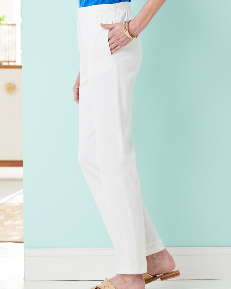 Cotton Tab-Front Straight Leg Pull-On Denim Jeans image number 2