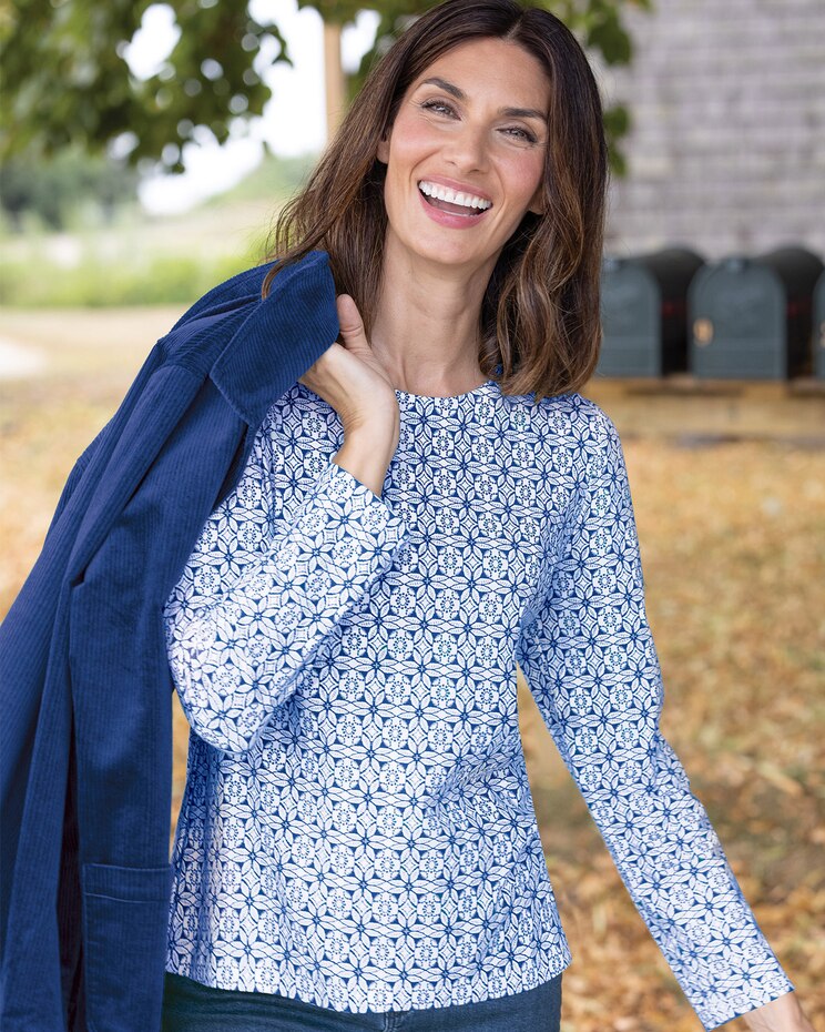 Nordic-Print Long-Sleeve Tee image number 1