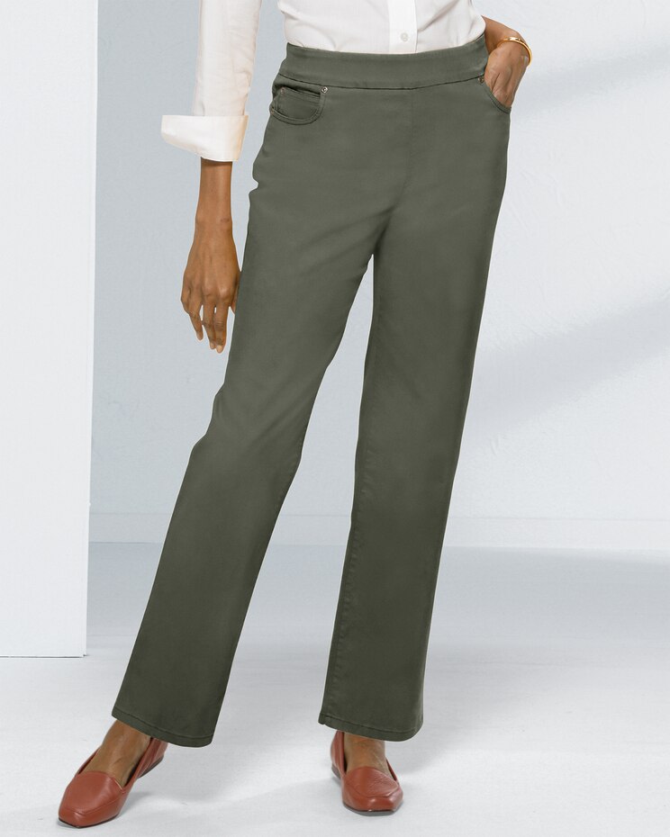 DreamFlex Color Pull-On Relaxed Straight Leg Jeans image number 1