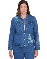 Alfred Dunner® Lake Victoria Floral Embroidered Denim Jacket thumbnail number 1