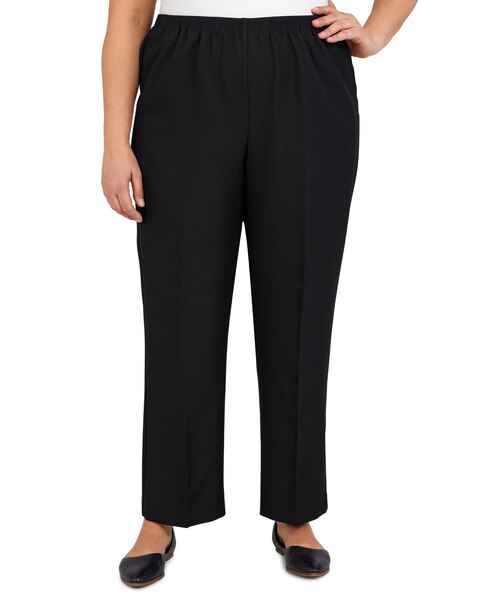 Alfred Dunner Classic Tailored Textured Proportioned Straight Leg Pants