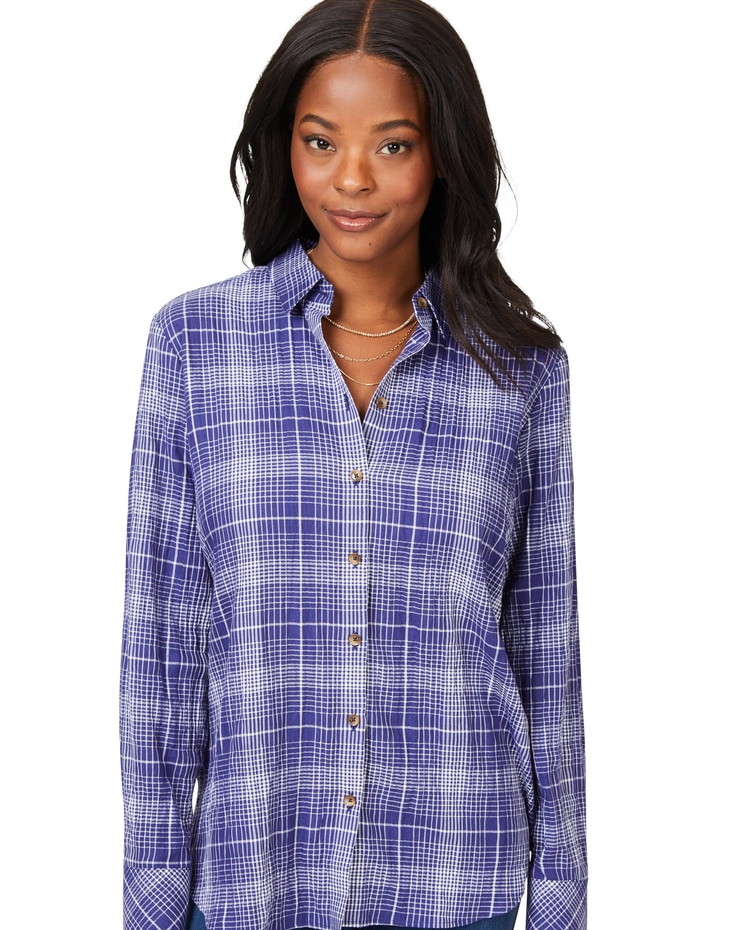 Foxcroft Rhea Long Sleeve Plaid Perfection Shirt image number 1