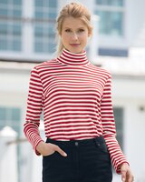 Essential Cotton Long-Sleeve Striped Turtleneck thumbnail number 1