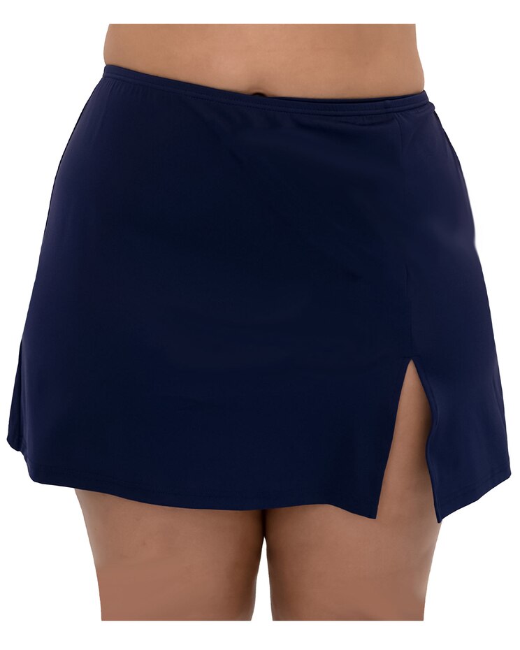 Fit 4 Ur Hips Solid Swim Skirt w/ Slit image number 1