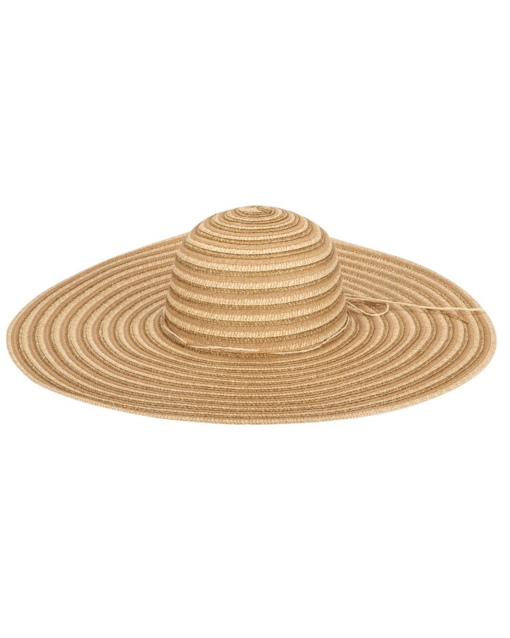 Mixed Paper And Gold Lurex Ultrabraid Floppy Hat image number 1