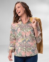 Foxcroft Autumn Spice Floral Non-Iron Shirt thumbnail number 1